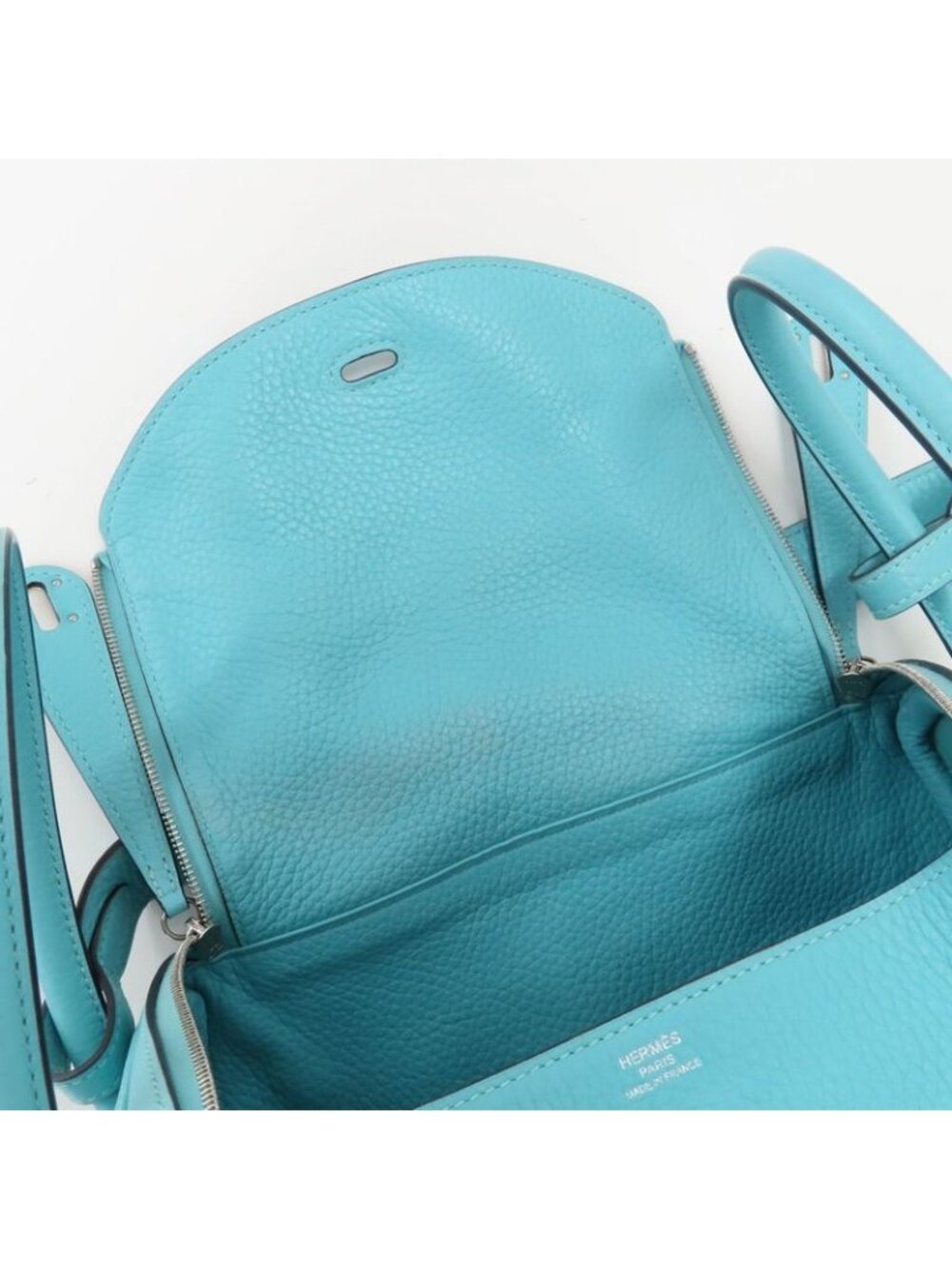 Hermes Lindy 26 Blue Heart Taurillon Clemence Handbag - Picture 5 of 9